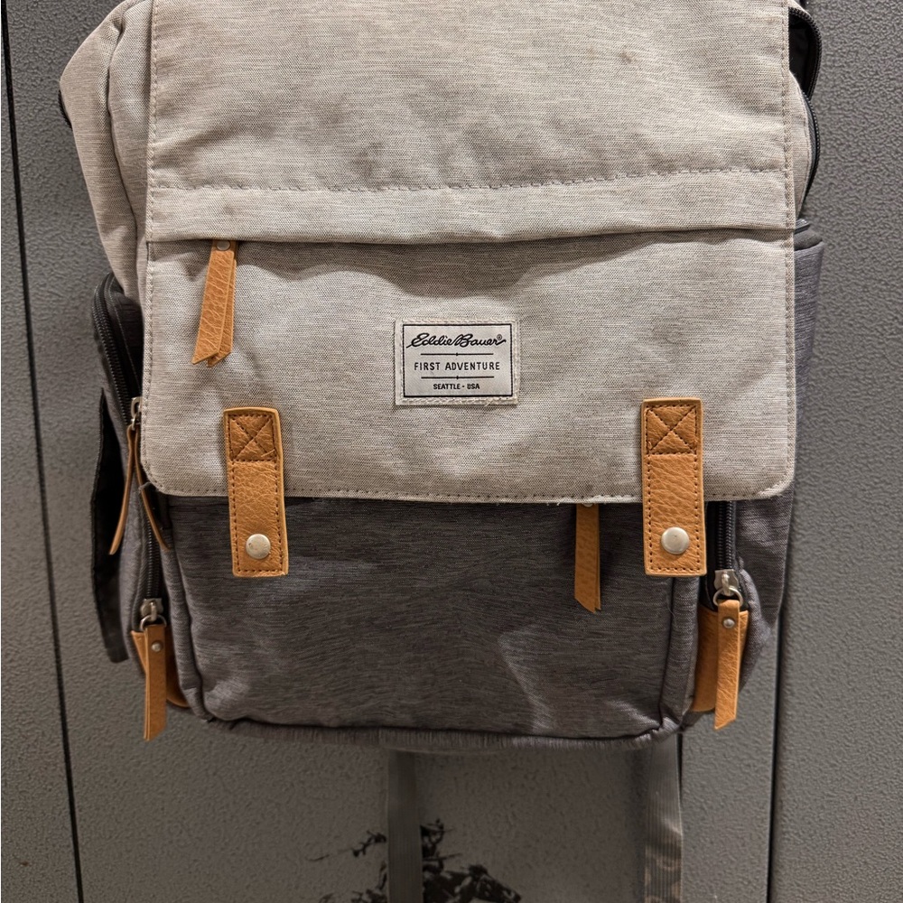 Eddie Bauer Gray Diaper Bag Backpack